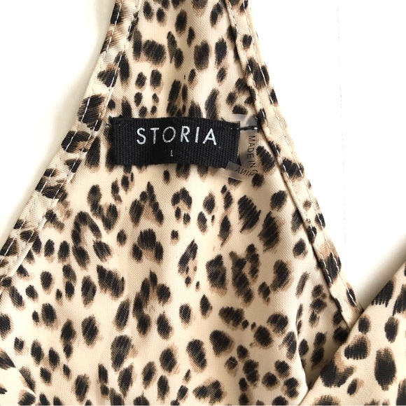 STORIA Leopard Print Romper With Pockets Size L - Picture 3 of 6